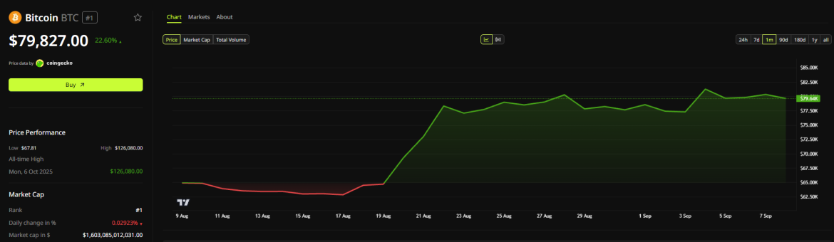 Bitcoin Price Performance